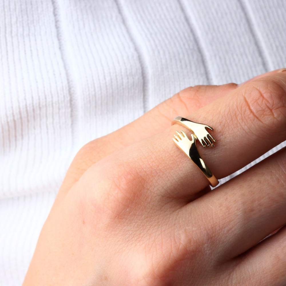 Adjustable Hug Hands Ring